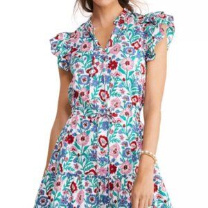 Vineyard Vines Women’ s Floral Flutter Smocked Waist Mini Dress Size XS